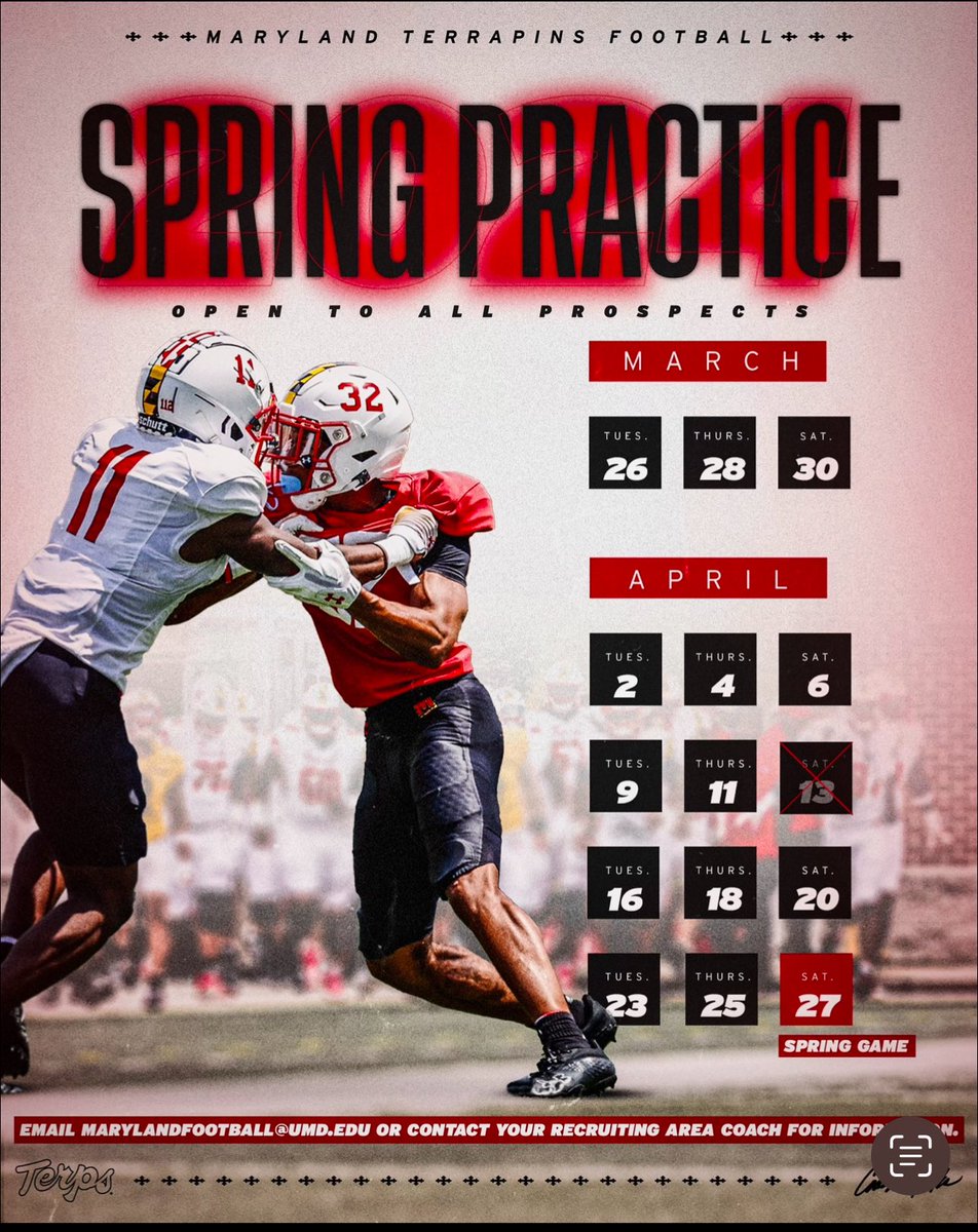 Hyped to be in Maryland on the 25th for a spring practice! @CoachFrantzJ @MinersFB @SVSQB @chadshenne @CoachLocks