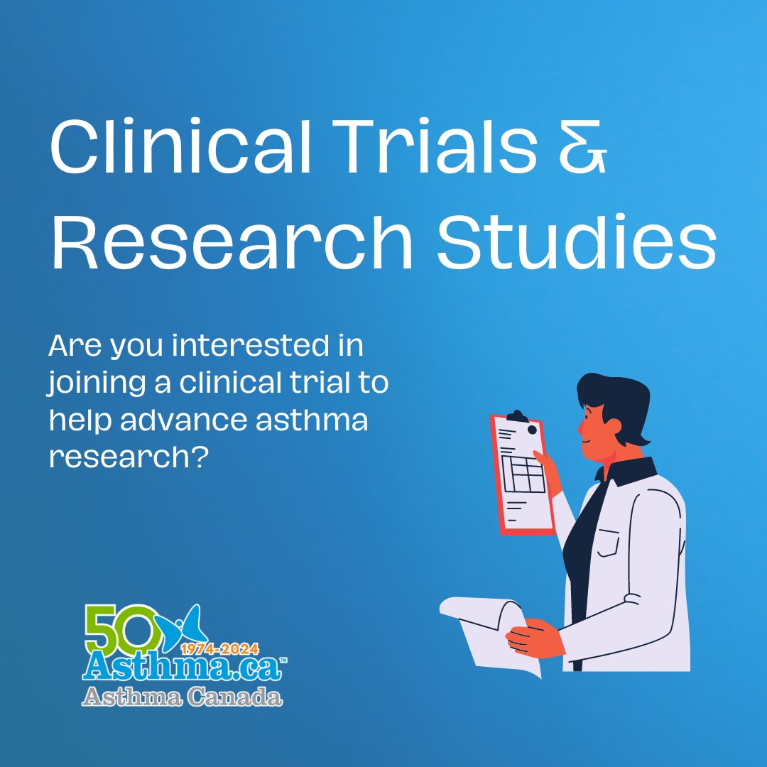 Asthma Canada supports clinical trials and research studies to find new ways to manage, treat and prevent #asthma, #allergies and other #diseases! Visit our site at the link to learn about how you can help advance medical research on asthma! asthma.ca/what-we-do/res…