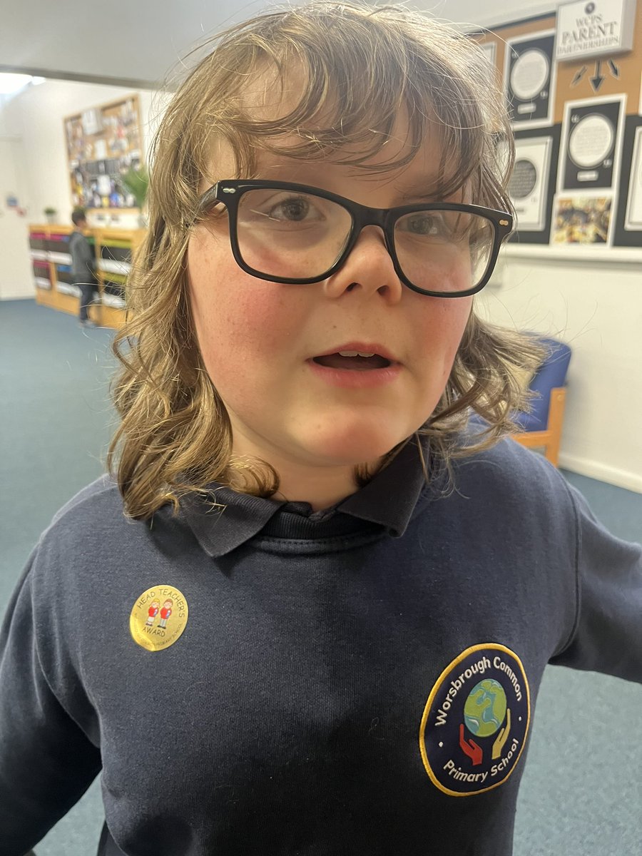 He was so proud to tell me about his headteacher sticker! @WCPSc2024