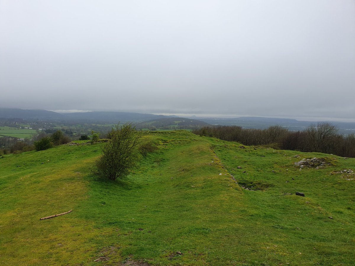 Another visit to Dolebury Warren in North Somerset today to discuss the best options of site management for archaeology and nature with @HistoricEngland. Wasn't quite as sunny as last time. I'll go for 'atmospheric'... #HillfortsWednesday