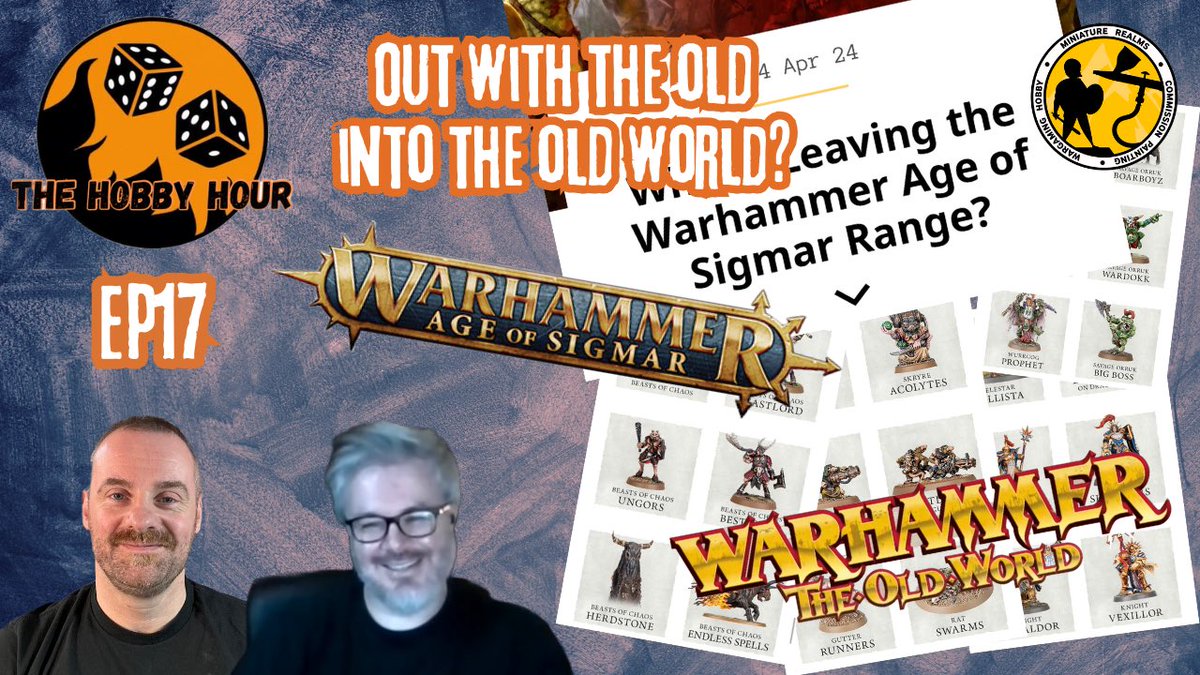 The Hobby Hour Ep17 | Out with the Old into The Old World? youtu.be/rjPWh7U_g3Q #warhammer #warhammertheoldworld #warhammercommunity #gamesworkshop #dwarfenmountainholds #orcandgoblintribes #theoldworld #miniaturepainting #miniaturerealms #AOS #warhammer40k #thehobbyhour