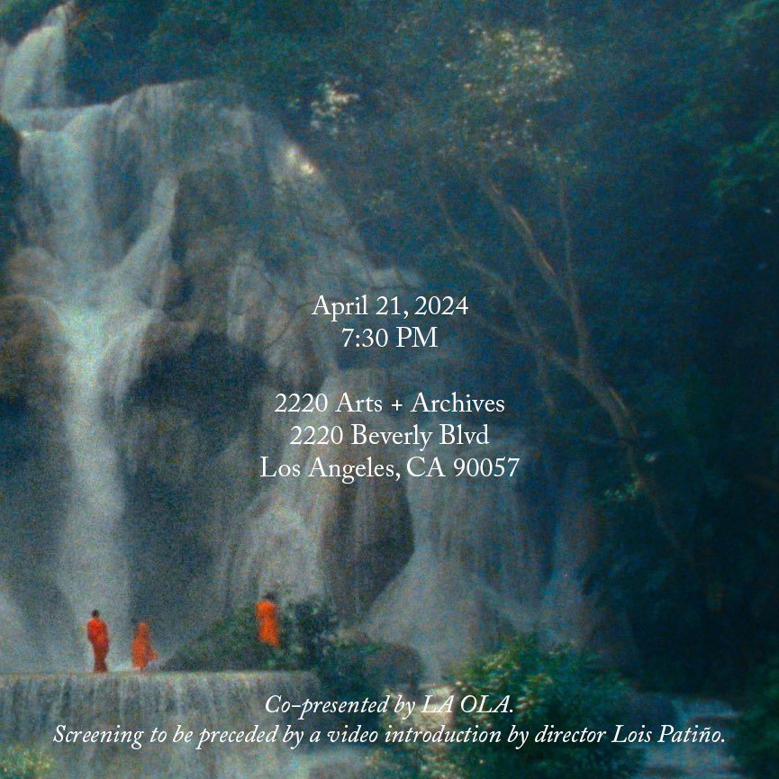 Next Sunday! ✨ An immersive meditation on the cycle of death & rebirth set in Laos and Tanzania, Lois Patiño’s SAMSARA has its West Coast premiere April 21 @2220Arts—presented w/ @laola_showcase! A cinematic experience like no other. One night only. 🎟️: link.dice.fm/Ib612a528b1c