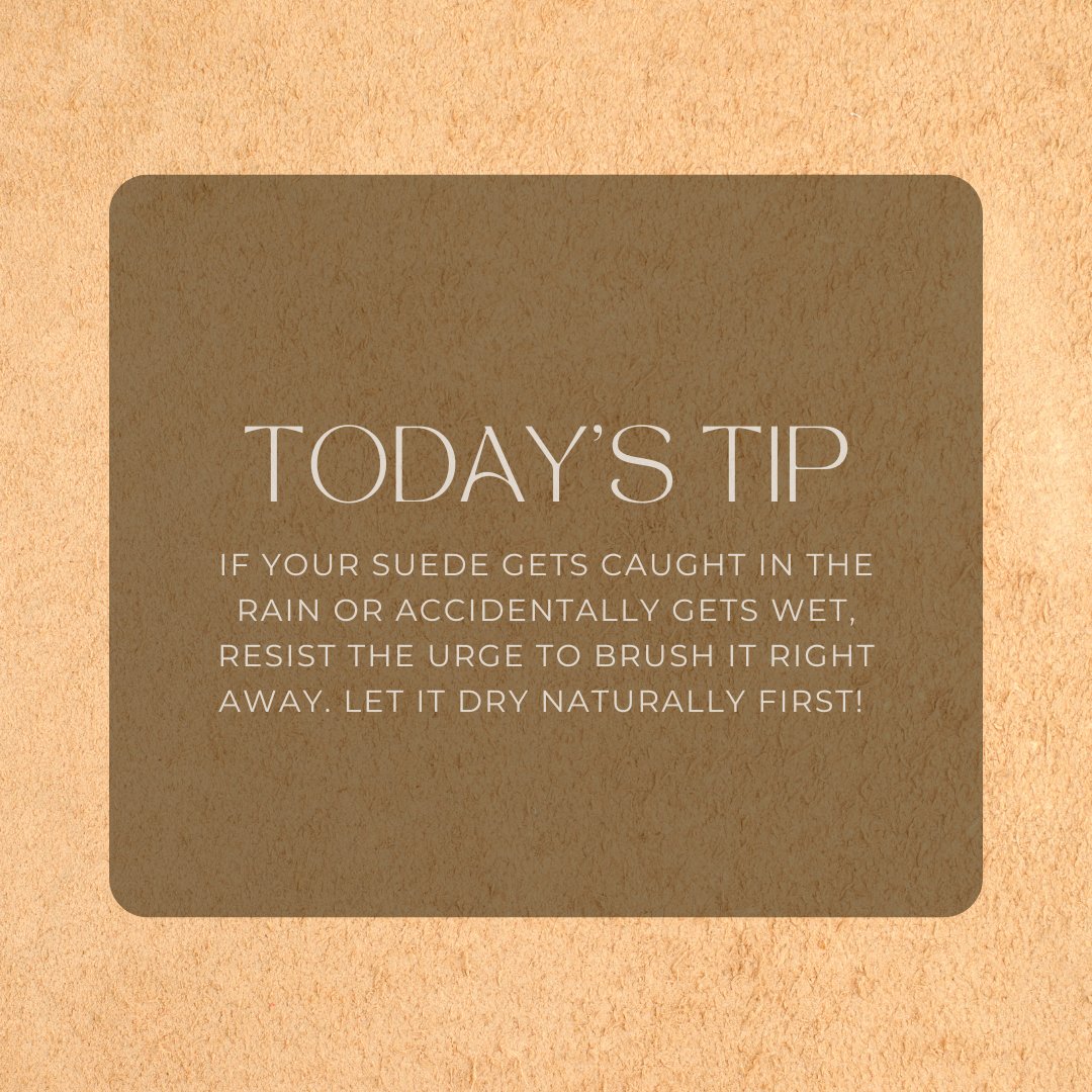 URAD43238635's tweet image. 🚫✋ Wet suede? Don't rush to brush! Let it dry naturally to avoid damage. Patience is key. 🕒 Once dry, gently brush with a suede brush for that velvety softness. Care for your suede, it'll care for you! ✨

 #iskey #bekey #suede #raining