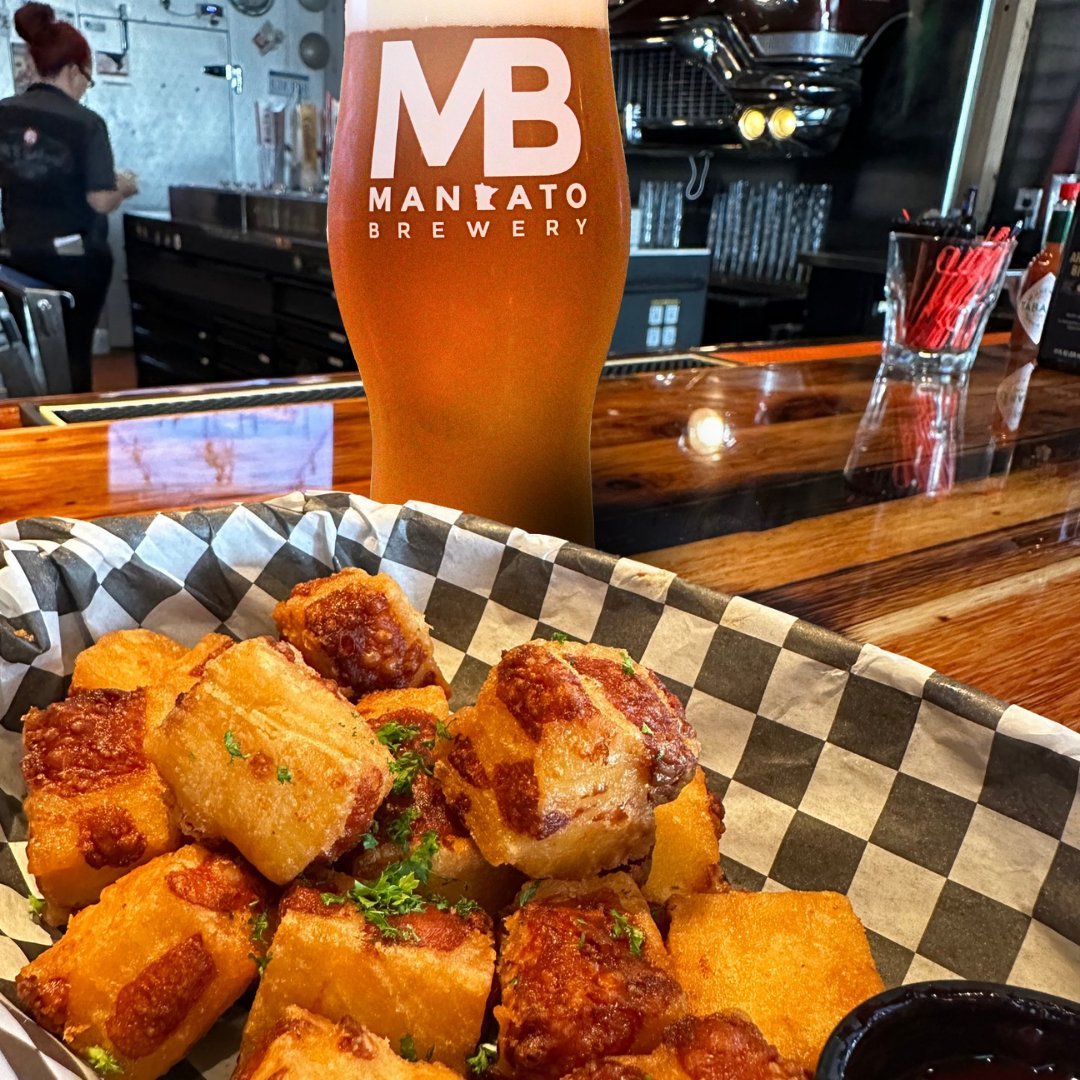 Have you checked the tap at @MCsGarageMankato? You'll see our brews there regularly. If you stop by, we recommend the Bacon Beer Cheese Burger.