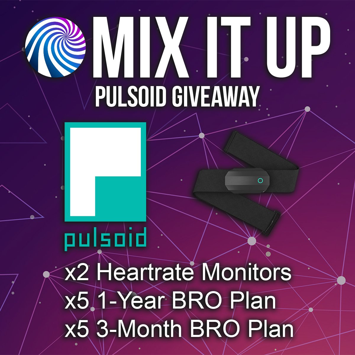 Mix It Up (@mixitupapp) on Twitter photo 🎉We're partnering with Pulsoid to give away Heart Rate Monitors and Pulsoid BRO plans in celebration of our new integration!🎉
1⃣ Follow <a href="/pulsoid_app/">Pulsoid - Heart Rate Streaming</a> & <a href="/MixItUpApp/">Mix It Up</a>
2⃣ RT this tweet
3⃣ Reply with a game or activity you want to use heart rate tracking with!
Winners April 24🗓️ 🎉We're partnering with Pulsoid to give away Heart Rate Monitors and Pulsoid BRO plans in celebration of our new integration!🎉
1⃣ Follow <a href="/pulsoid_app/">Pulsoid - Heart Rate Streaming</a> & <a href="/MixItUpApp/">Mix It Up</a>
2⃣ RT this tweet
3⃣ Reply with a game or activity you want to use heart rate tracking with!
Winners April 24🗓️