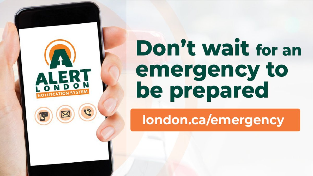 Are you registered for Alert London, #LdnOnt's emergency notification system? If there’s a large emergency in London, our system will send you a notification sharing critical information & give you time to take the steps required to stay safe. Sign up at london.ca/emergency