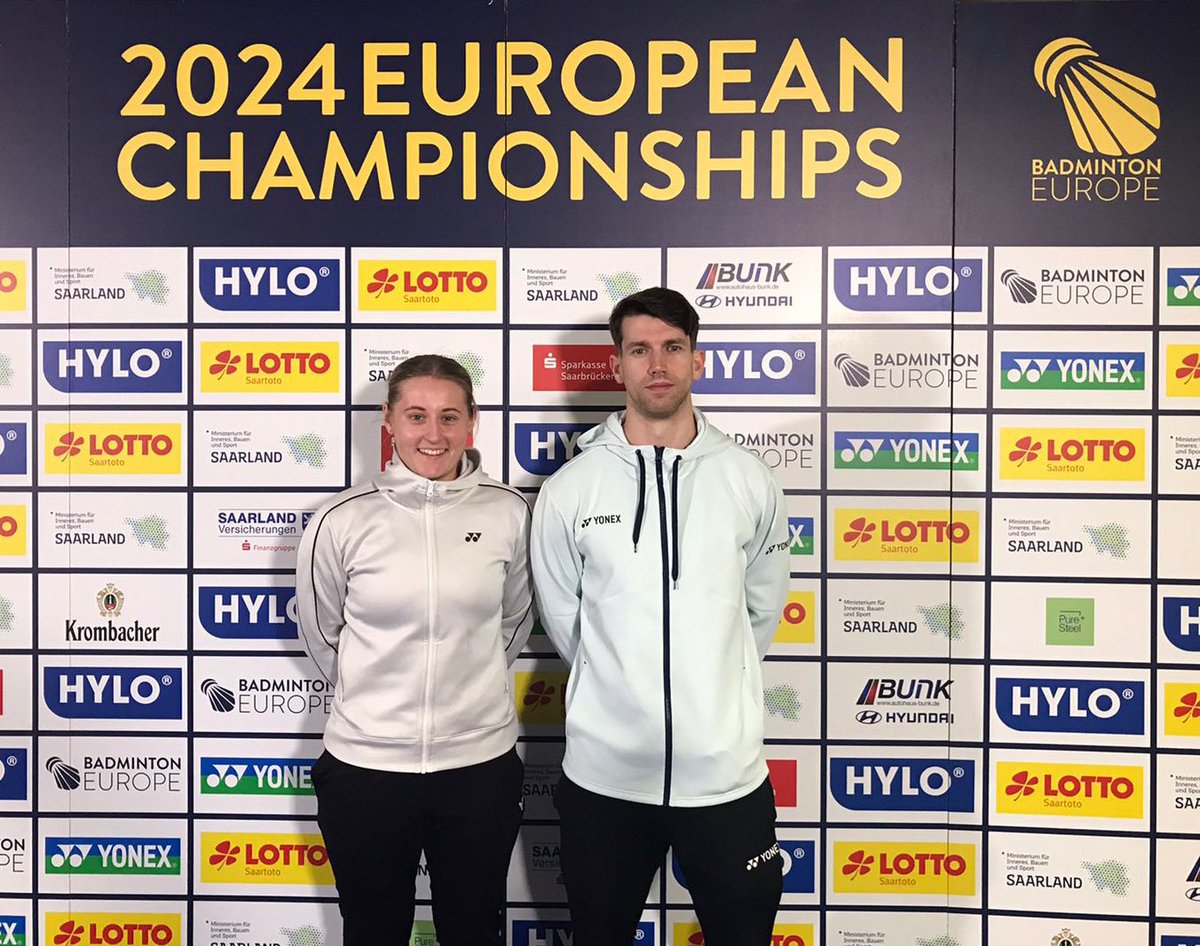 Joshua Magee & Moya Ryan 🇮🇪 have lost out in the last 16 of the European Championships. The Irish lost out to Ruben Garcia & Lucia Rodriguez 🇪🇸 21-15 21-12. Men’s singles and Men’s doubles last 16 matches tomorrow 💪☘️