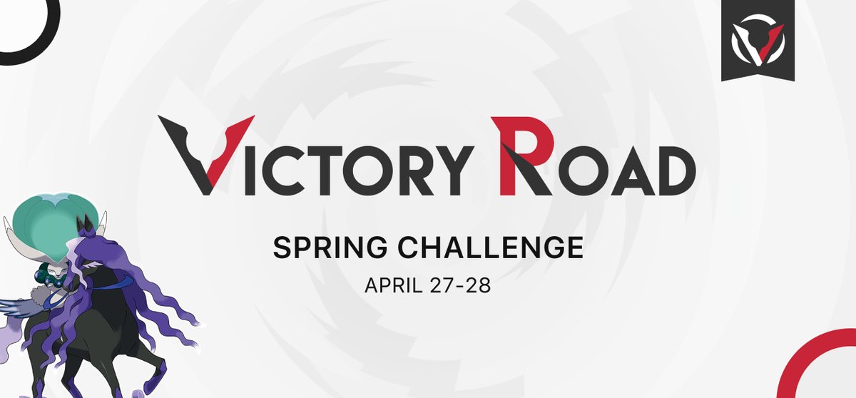 Join us for the VR Spring Challenge, our first tour in the next ruleset! 🚀🌐

🗓️ 27–28 Apr, 14:00 UTC
🎮 VGC Regulation Set G
🎟️ $10 USD
🏆 Prizes based on attendance

🔁 RT for a chance of a free entry!

📖 Info: victoryroadvgc.com/vr-spring-chal…
👉 Sign-ups: battlefy.com/victoryroad/vi…