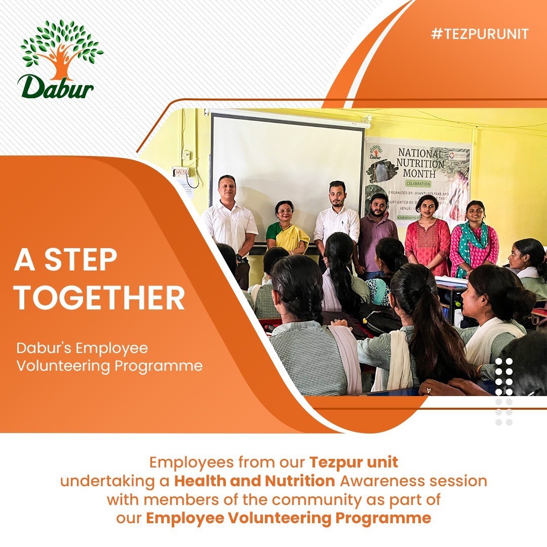 A Step Together is our #EmployeeVolunteering Programme that gives members of Dabur family an opportunity to make a difference in the communities around us. Recently, members of our Tezpur unit participated in a Health and Nutrition Awareness programme in Ghoramari.

#Dabur #CSR