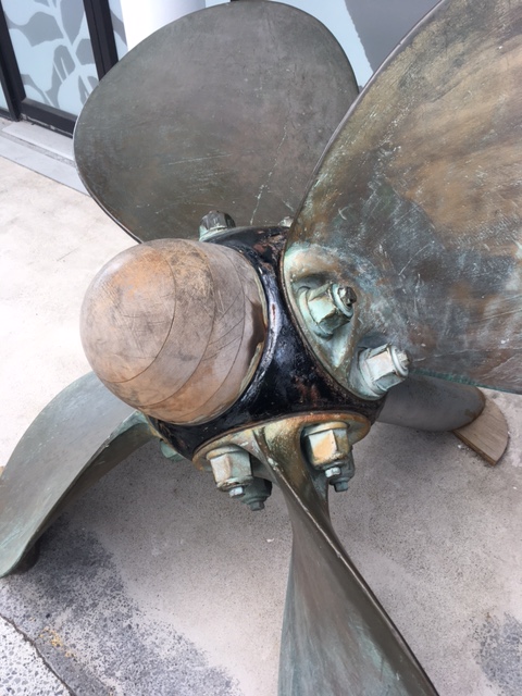 From an ardent #fan (I #adore getting these!) Because a propeller failure, via a broken bolt, figures in your story, (#thespanishdiplomatssecret) you might want to see a photo of one. These are at #Maritime #Museum in #Auckland, #NewZealand. #podcast #author #interview #authors