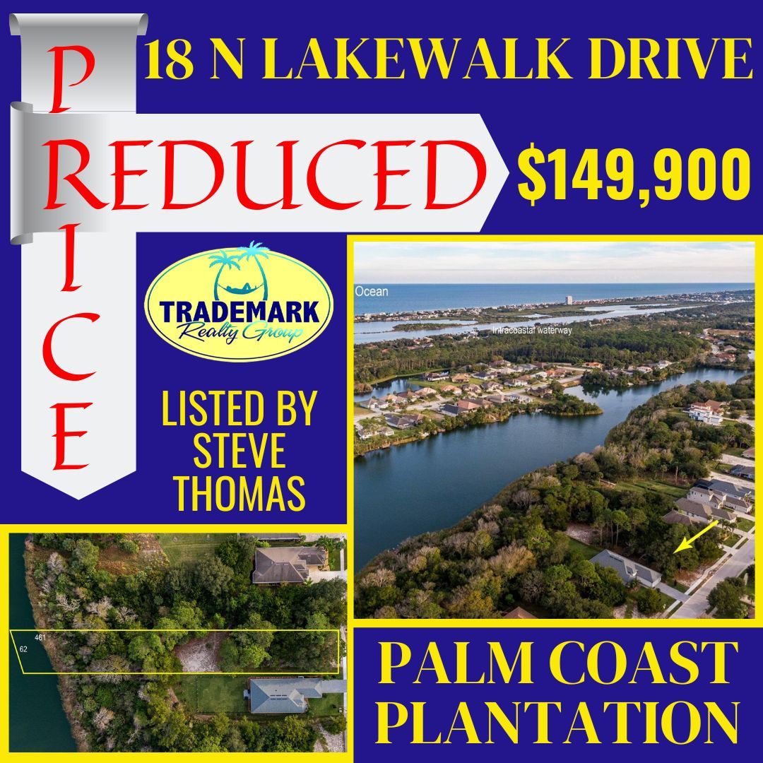 🛑THIS LAKEFRONT LOT LOCATED IN THE PREMIERE GATED COMMUNITY OF PALM COAST PLANTATION HAS BEEN REDUCED🛑 
18 N LAKEWALK DR, PALM COAST 
REDUCED - New Price $149,900
☎️ Steve Thomas at 386-503-8171 Or Visit ➡️ buff.ly/48bufKP 
#pricereduced #vacantlot #palmcoastplantation