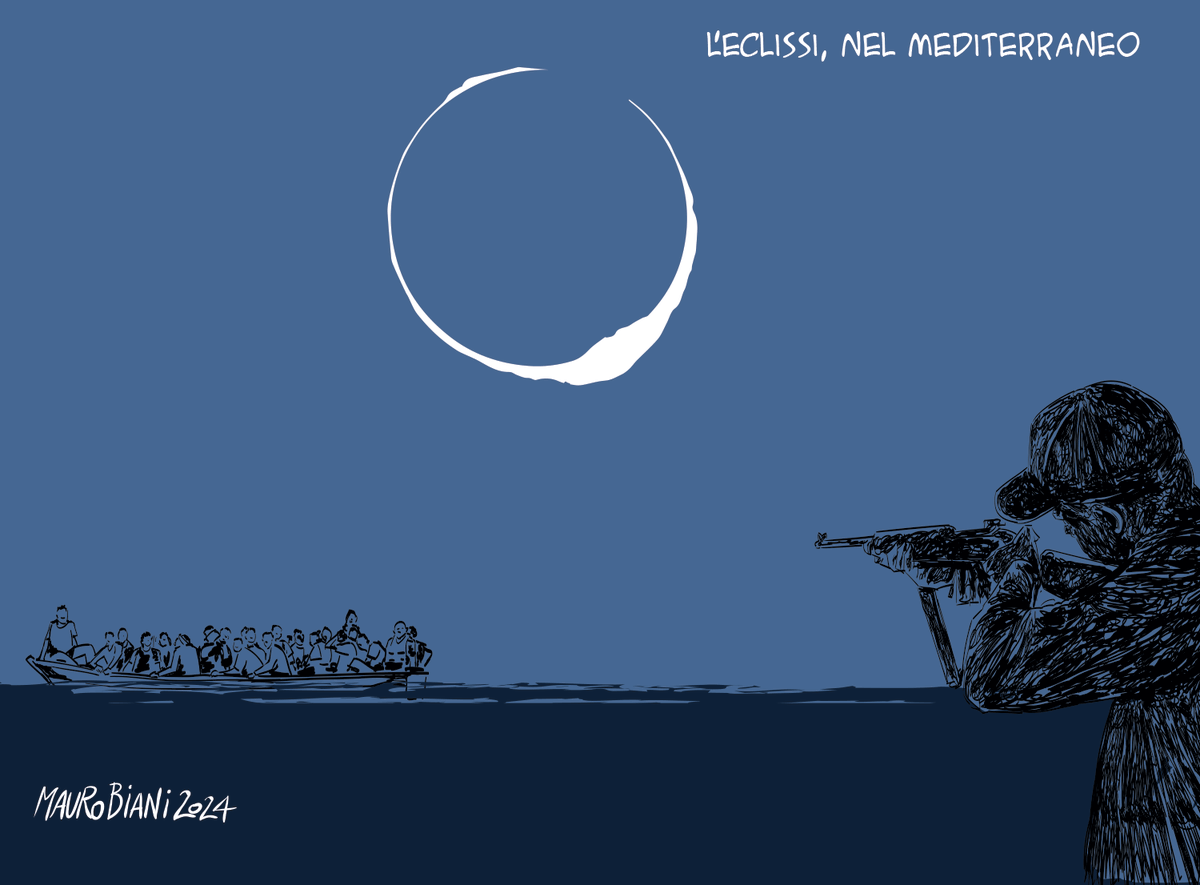 #persone #migranti #MareJonio #Mediterranea #spari #Libia #Italia 
Eclissi.
Oggi su <a href="/repubblica/">Repubblica</a>