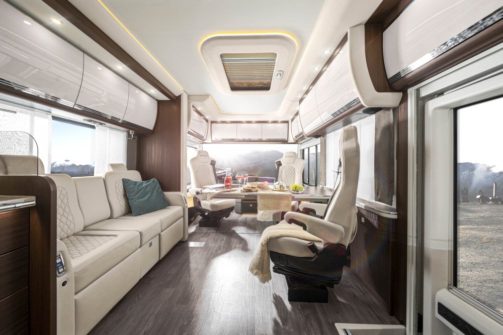 Sy45rp's tweet photo. Embark on the ultimate journey of luxury and convenience with the #Morelo Grand Empire 110 GSO #motorhome. Featuring an external garage for your car, a reclining sofa, rear island #bedroom, and a fully equipped kitchen, every adventure is elevated to new heights. https://t.co/QOCCLE9Hlm
