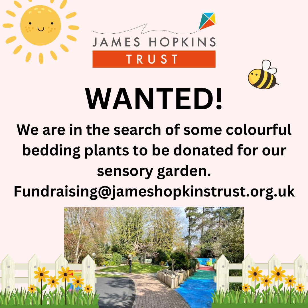 Now that Spring is here we are looking for some colourful bedding plants to be donated for us to brighten up our Sensory Garden for the children to enjoy. 
#MakingMagicMemories #ChildrensHospice #SensoryGarden