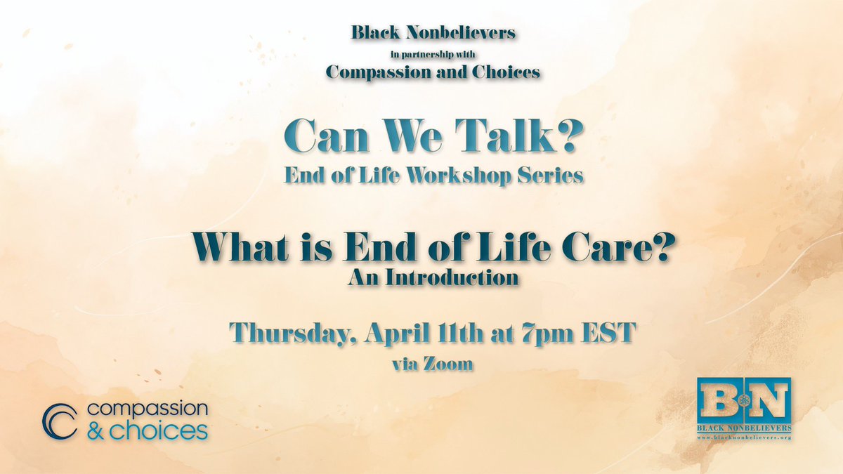 The Can We Talk workshop starts tomorrow! We have teamed up with Compassion and Choices for this important series. Part 1 starts tomorrow at 7 pm EST!

bit.ly/canwetalkpart1