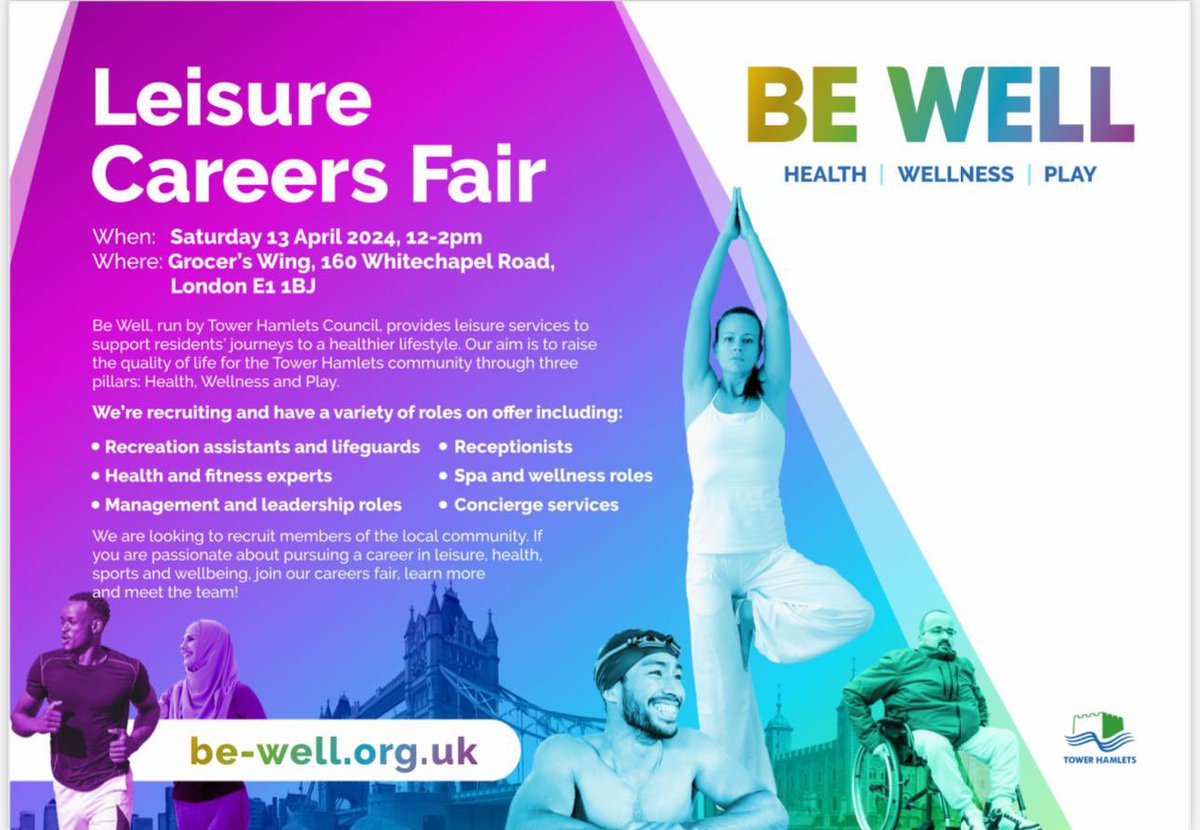 Bringing our leisure services back in-house not only means better facilities, but also new opportunities for our residents! Drop by our careers fair on Saturday and see how you can get involved with our new improved leisure services.
