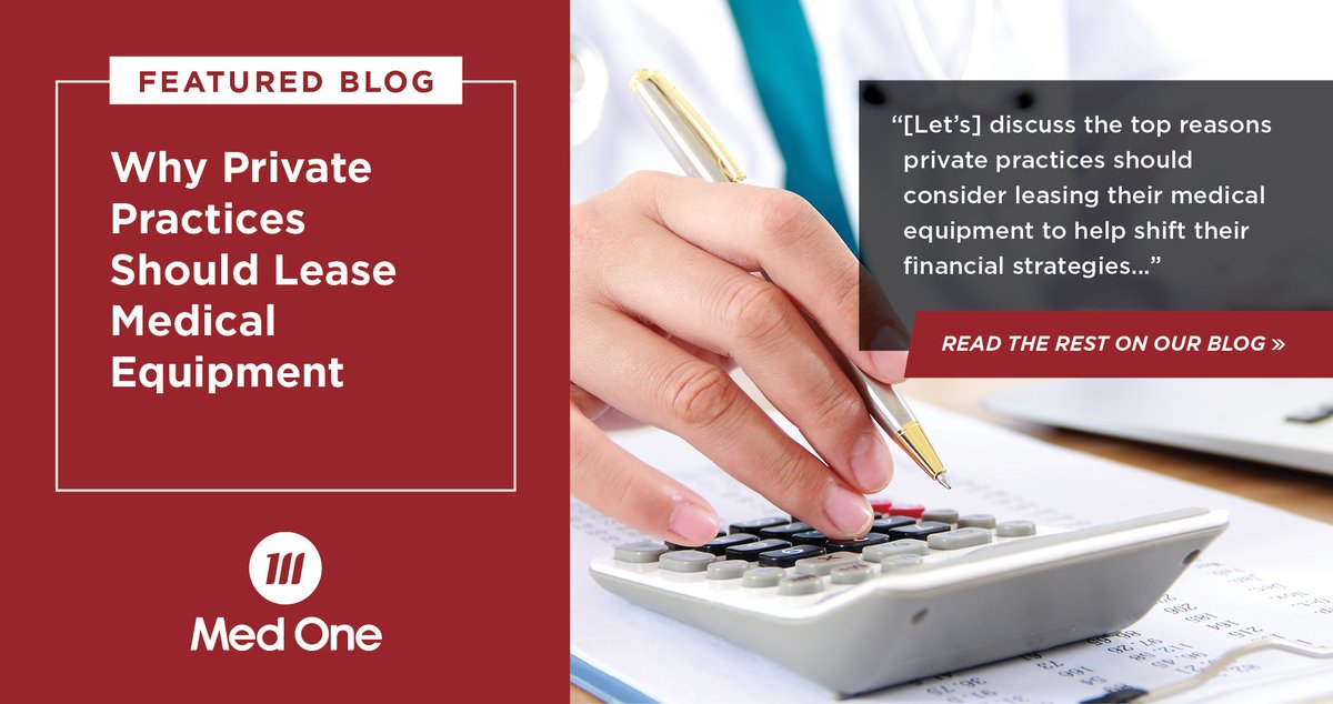 medonegroup's tweet image. 🚀 𝑴𝑬𝑫 𝑶𝑵𝑬 𝑩𝑳𝑶𝑮: Leasing medical equipment is a 𝑾𝑰𝑵 for your practice! Head to our blog to discover its advantages for private medical practices #MedOne #MedOneBlog #PatientCare 👉bit.ly/Med1Lease