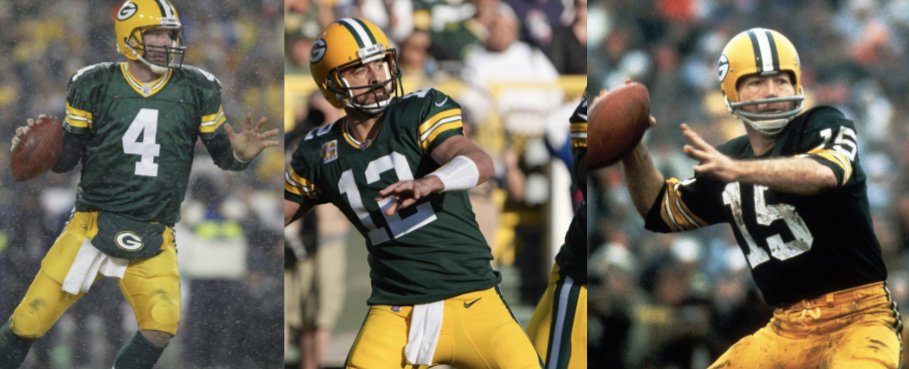 Brett Favre Aaron Rodgers Bart Starr Name a team with 3 better All-Time Quarterbacks #nfl #packers