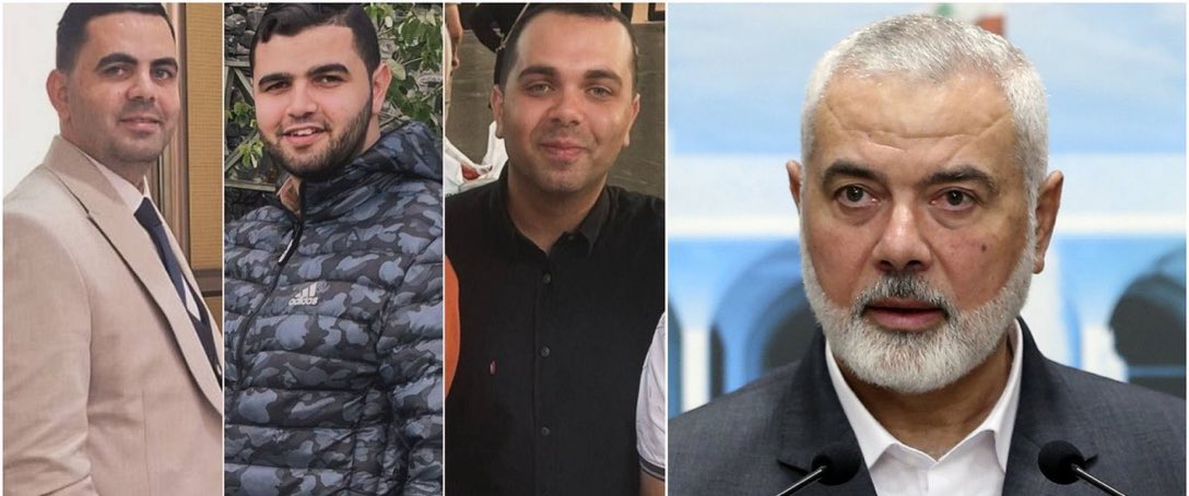On the first day of Eid the israeli regime assassinates senior political leader Ismael Haniya’s three children and three of his grandchildren