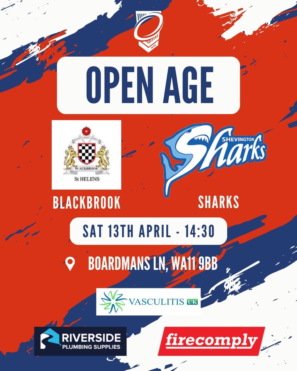 Open Age League Fixture 🦈🔵🔴⚪

This Saturday, the Open Age make the journey over Billinge Hill to face Blackbrook

The game promises to be a classic you won't want to miss 

We hope to see many of you down at Boardmans Lane for the 2:30pm Kick Off

Up the Sharks 🦈🔵🔴⚪