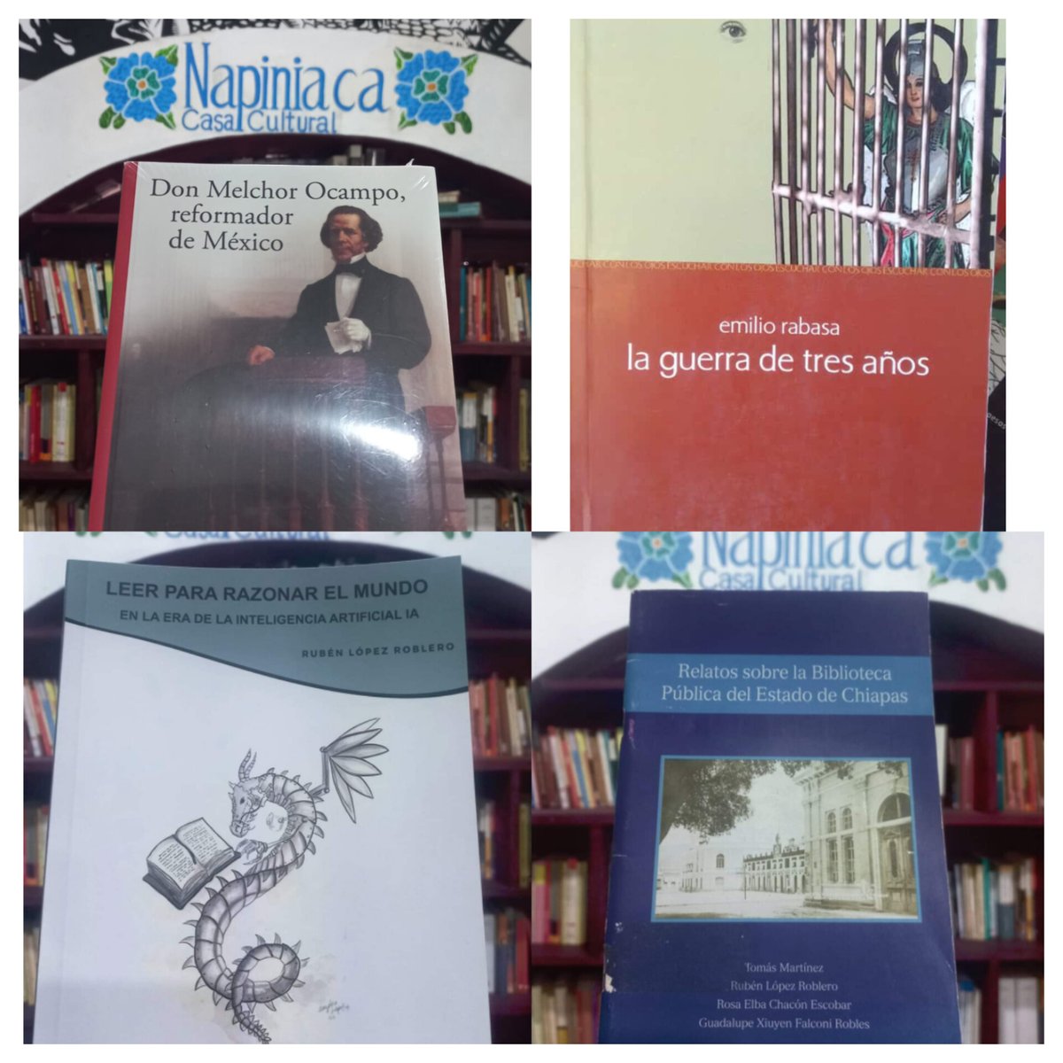 Cuatro obras se unen a nuestro #Acervo inicitiva que iniciamos desde el 2019.
¡Gracias al apoyo de nuestros amigos culturales!
#AcervoChiapas #ChiapadeCorzo #Bibliotecas #Libros #FomentoALaLectura