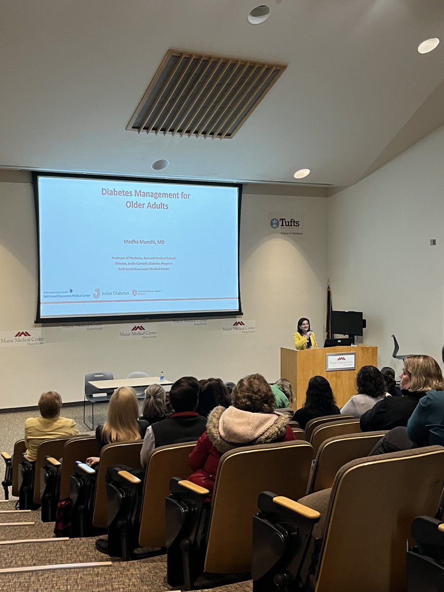 Glycemic control in the golden years! #GeriatricsDay Grand Rounds on #Diabetes Mgmt for Older Adults- presented by Dr. Medha Munshi MD, who serves as assoc. prof of Medicine @harvardmed, director of Joslin Geriatric Diabetes Program @JoslinDiabetes & Geriatrician @BIDMChealth
