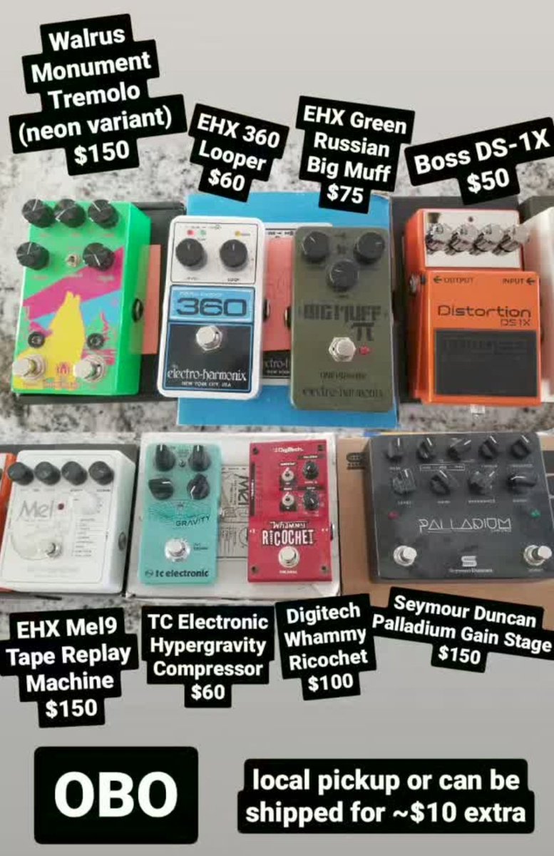 idk if anybody would find use for any of this but im trynna sell a guitar and some pedals, feel free to share with yr guitarist friends! 

i have 6 dollars to my name rn so if you have no use for these but want to help me eat, id be eternally grateful:
$dudehowbaked