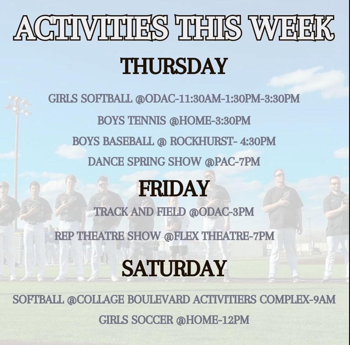 show up and support tigers!!