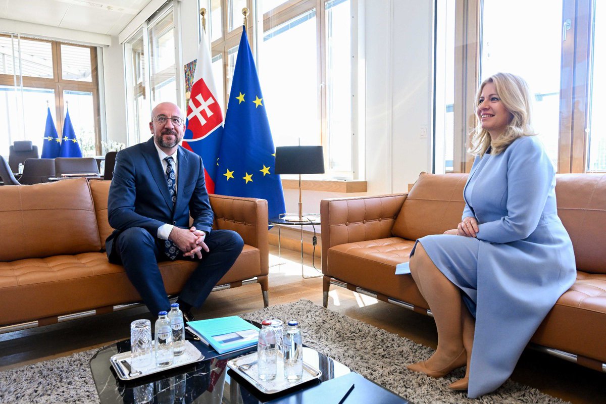 Thank you President @ZuzanaCaputova for your work advocating for our European values of democracy, rule of law and human rights during your term as President of Slovakia. You reminded us of the principles and brought a voice of reason to the discussions.