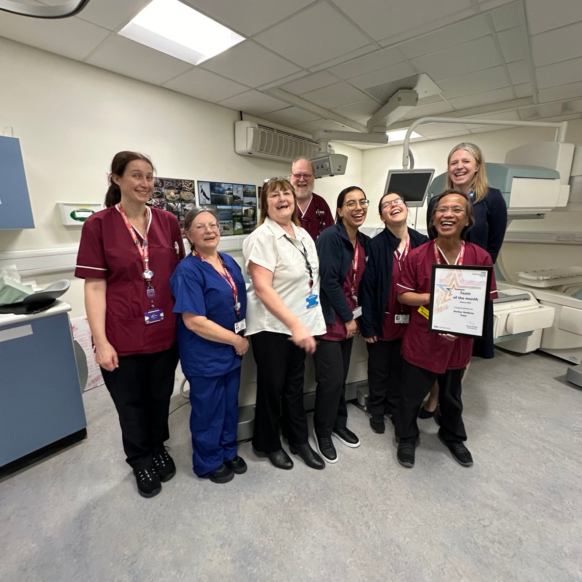 Congratulations to the Nuclear Medicine Team who recently were awarded our Team of the Month Award 🎉 If you'd like to nominate an individual or team for our monthly staff awards, you can do so by filling out this form 👉 forms.office.com/e/ZyHwbnSxFi