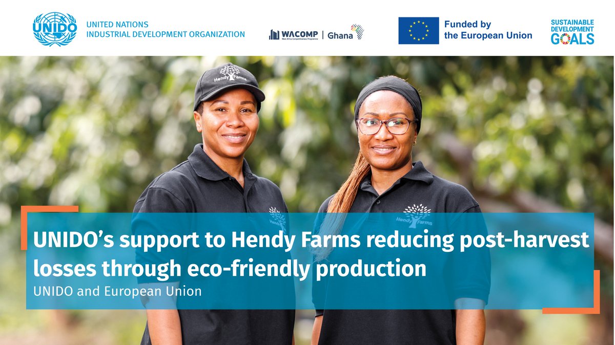 @UNIDO and @EuropeInGhana helped @hendyfarmgh reduce post-harvest losses and increase their #export of #drymango snacks using eco-friendly production. Learn more 👉🔗 wacompghana.org/unidos-support… #QI #GreenEnergy #ClusterNetworks #mango #UNIDO #EuropeanUnion @UNinGhana