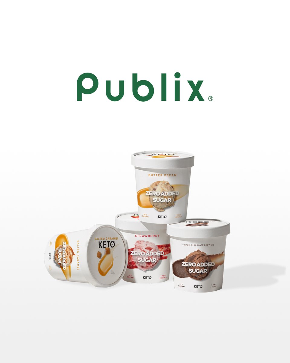 Calling all @Publix shoppers!

Head over to the frozen aisle to find 2 of our classic ice cream bars and 4 of our delicious new pints. Which flavor are you trying first?? Comment below!

#ketopint #zeroaddedsugar #publix #storelaunch #publixfinds