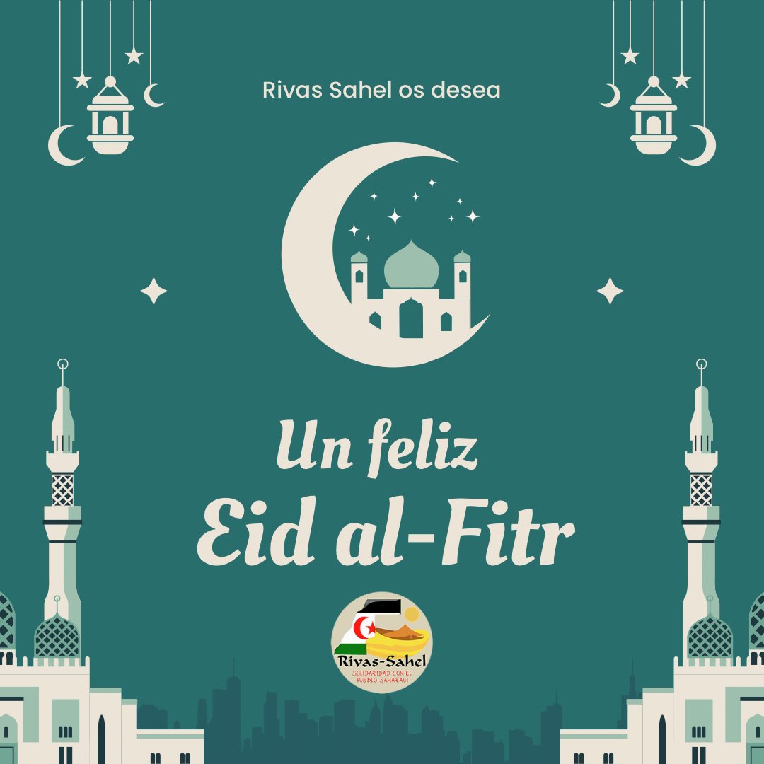 ¡Enviamos nuestros mejores deseos a todos los que están celebrando el fin del mes sagrado del Ramadán! ¡Feliz Eid al-Fitr! 🎉🕌 #EidMubarak #RivasSahel #Celebración