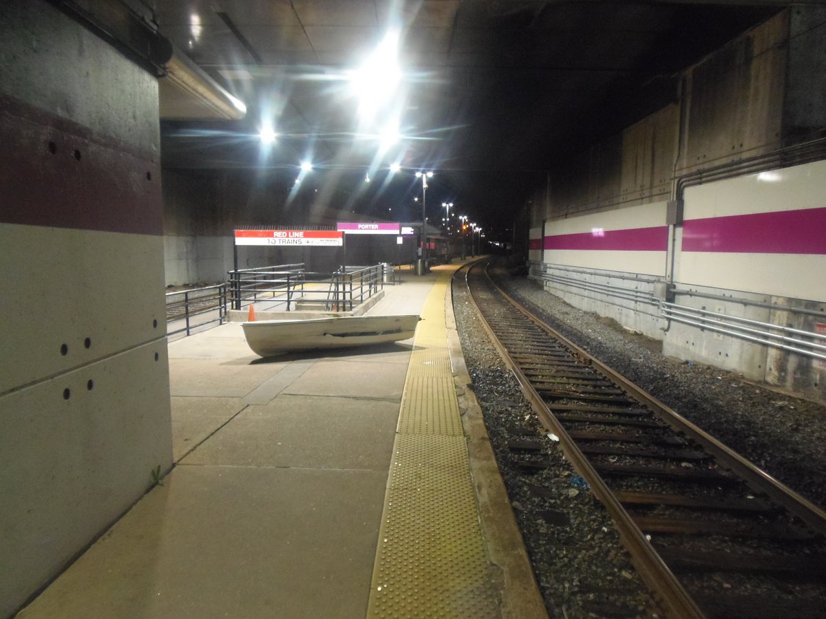 MBTATransitPD's tweet photo. 4/10 12:15AM Fitchburg Line between Cambridge &amp; Belmont unknown person/s left a boat on the right of way. An #MBTA commuter rail train did strike the boat. No injuries were reported &amp; no damage to train. TPD Detectives to follow up. https://t.co/pfZhYj0yGY
