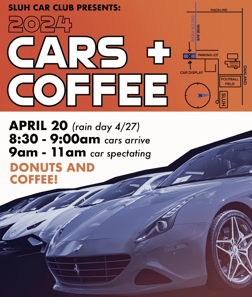 The SLUH Car Club invites all car enthusiasts to Cars & Coffee on Saturday, April 20. Show your car or just share your passion for automobiles. Learn more and register your car at: sluhcarclub.com #SLUHLife