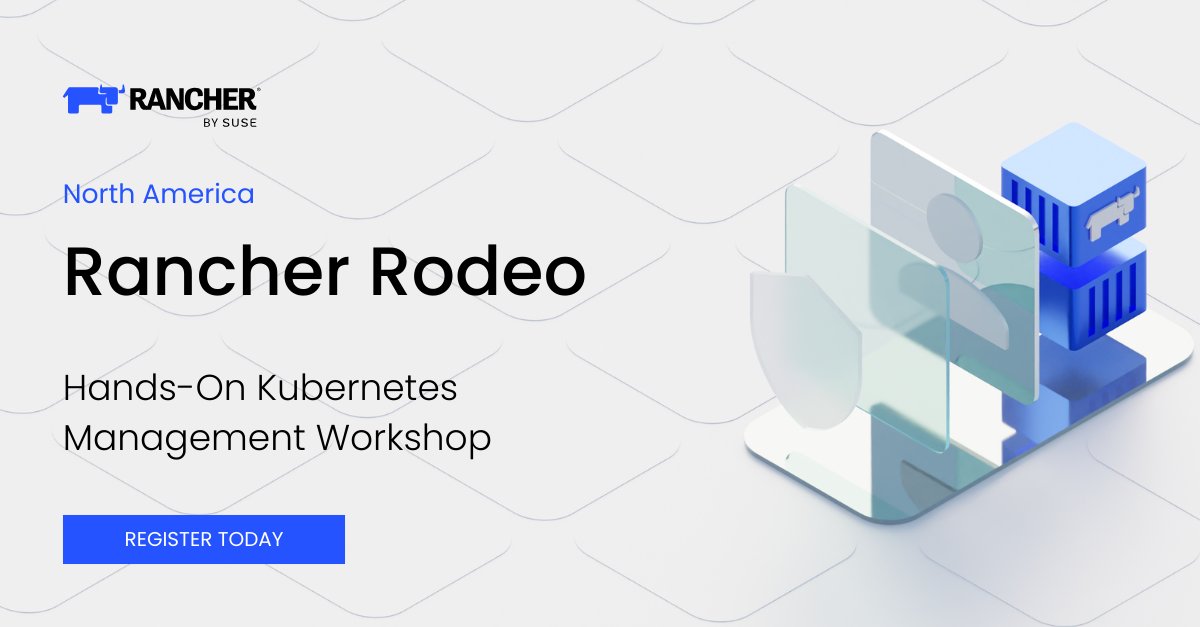 Join us tomorrow, April 11, for a hands-on #Kubernetes workshop. ✅ Our virtual #RancherRodeos are designed to give #DevOps and IT teams the hands-on skills they need to deploy and manage #Kubernetes everywhere. 👉 Register now here: okt.to/JgzLxS