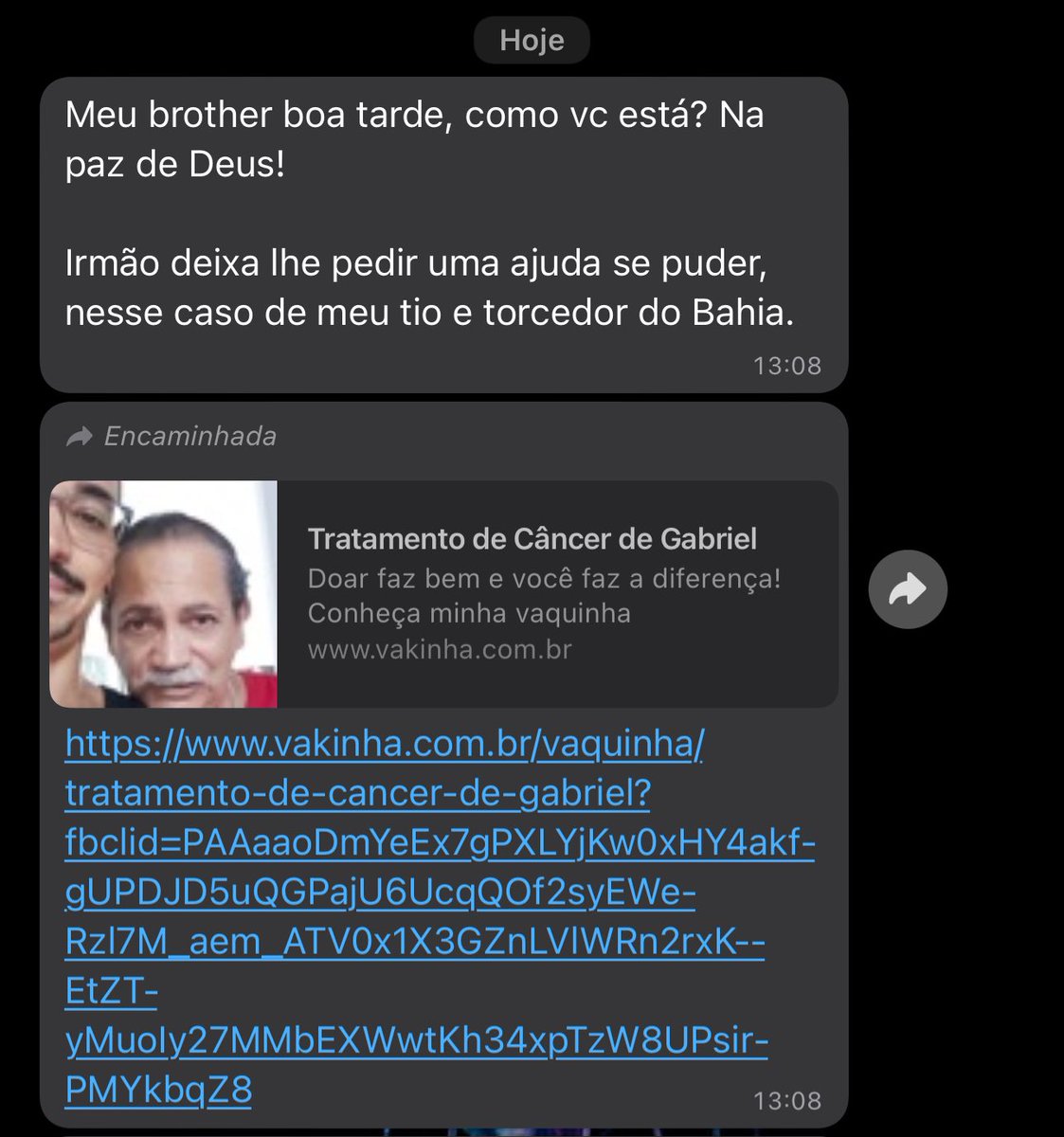 🚨 #InfoSolidário: o grande tricolor Gabriel, tio de um inscrito e membro do nosso canal, está passando por um tratamento contra o câncer onde o plano de saúde, pela segunda vez, negou o pedido médico. Vamos ajudar? 👉🏼 vakinha.com.br/4649010