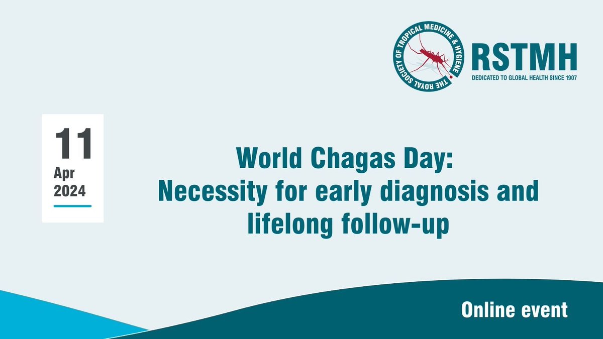 #WorldChagasDay: Necessity for early diagnosis and lifelong follow-up A #webinar by the @RSTMH, chaired by Dr @mjpinazo, senior specialist in Internal Medicine and Head of #Chagas at @DNDi 🗓️ April 11 ✍️ rstmh.org/events/online-… #ChagasDisease #BeatNTDs #NTDs #NTDroadmap #event