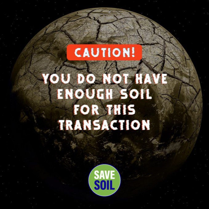 We must act now to #SaveSoil.
#ConsciousPlanet 
@cpsavesoil
