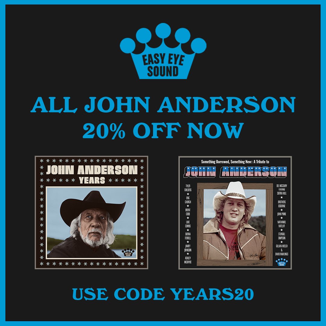 ‘Years’ was released on this day 4 years ago! 🌟 In celebration of this anniversary and the recent announcement of @johnanderson as a @countrymusichof 2024 Inductee, we’re offering 20% OFF all John Anderson now on the store! Use code YEARS20 at checkout. easyeyesound.com/collections/jo…