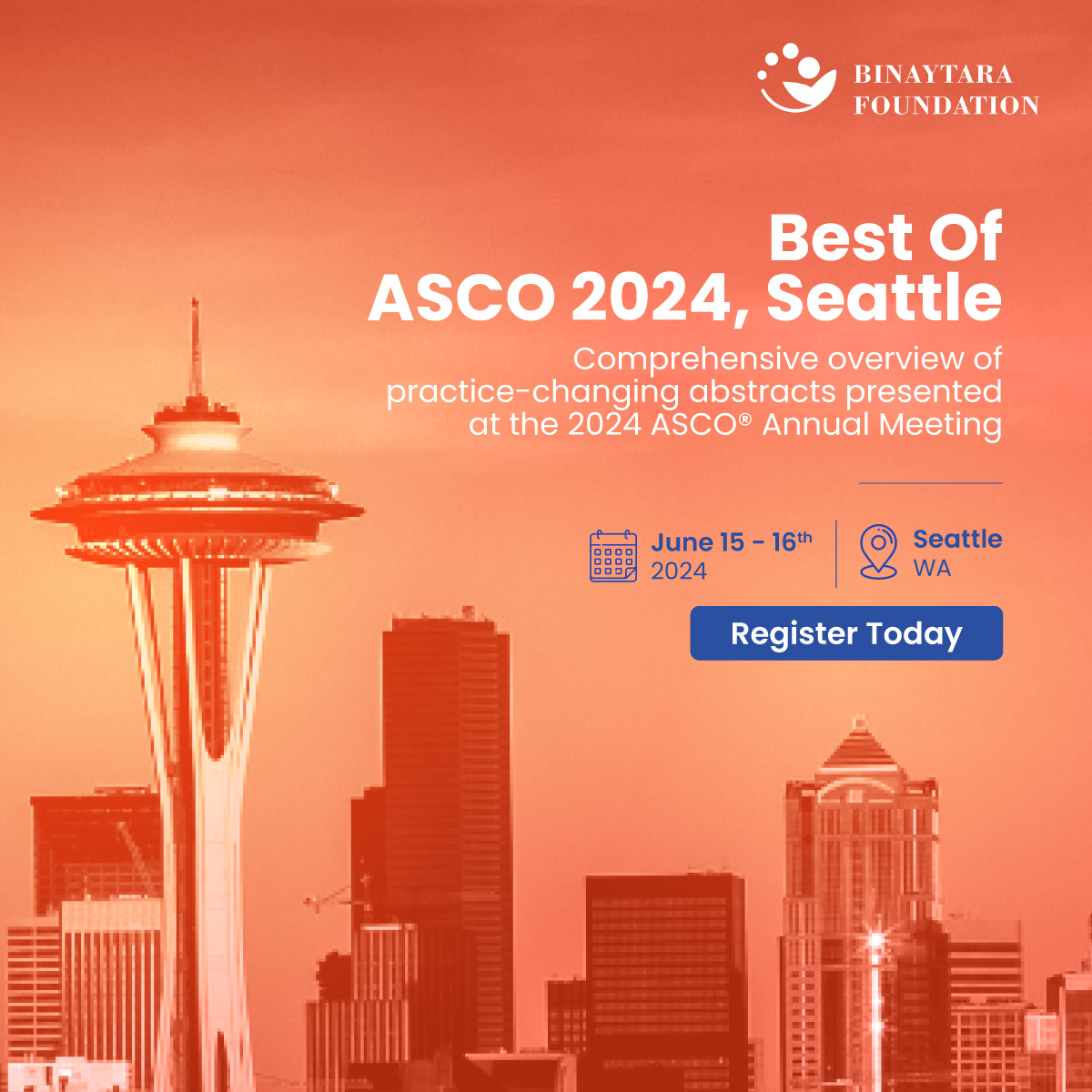 Join alongside expert faculty and discuss practice-changing abstracts presented at #ASCO24. 📅 June 15-16 📍The Westin Seattle REGISTER HERE ➡️ education.binayfoundation.org/content/best-a… #CME #cancercare #healthcareprofessional #oncologyeducation #BTF #oncology #cancer #healthequity