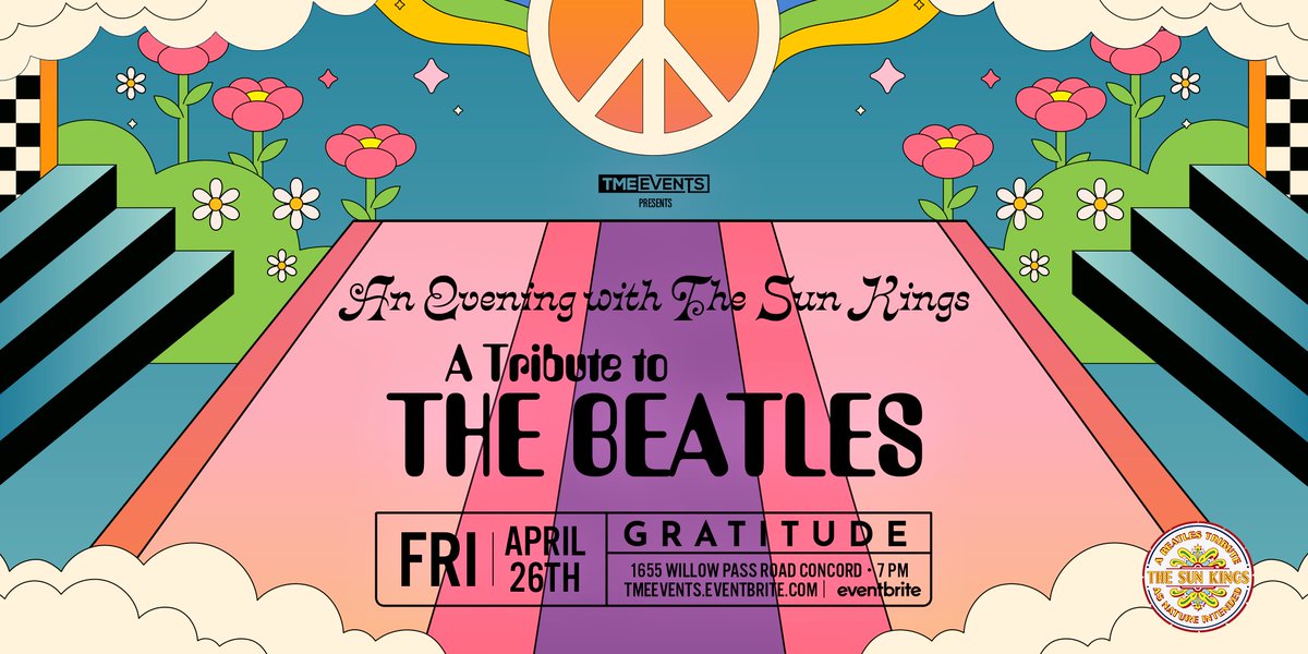 UPCOMING SHOW in CONCORD, CA
Friday April 26 - 8pm
Gratitude
1655 Willow Pass Rd, Concord
GET TIX: eventbrite.com/e/an-evening-w…

Performing the very best of The Beatles @ Concord's new music venue. Hamburg Energy-Musical Authenticity. Join us!

#loveistheanswer
#livemusic 
#TheBeatles