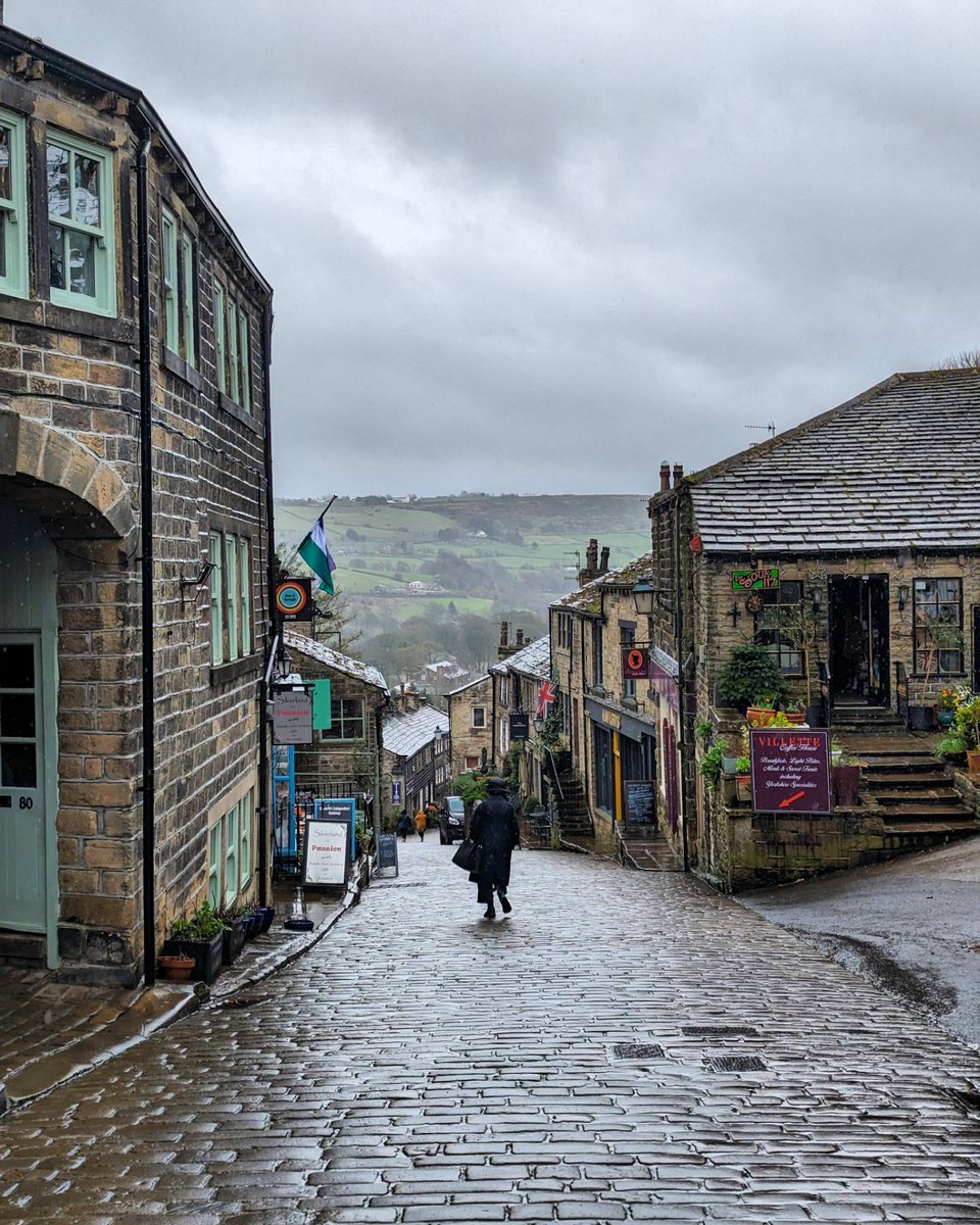 Well, Haworth was absolutely lovely today despite the rain. I did a little solo hike following the Bronte Pilgrimage. A nice 10k up to the waterfall.