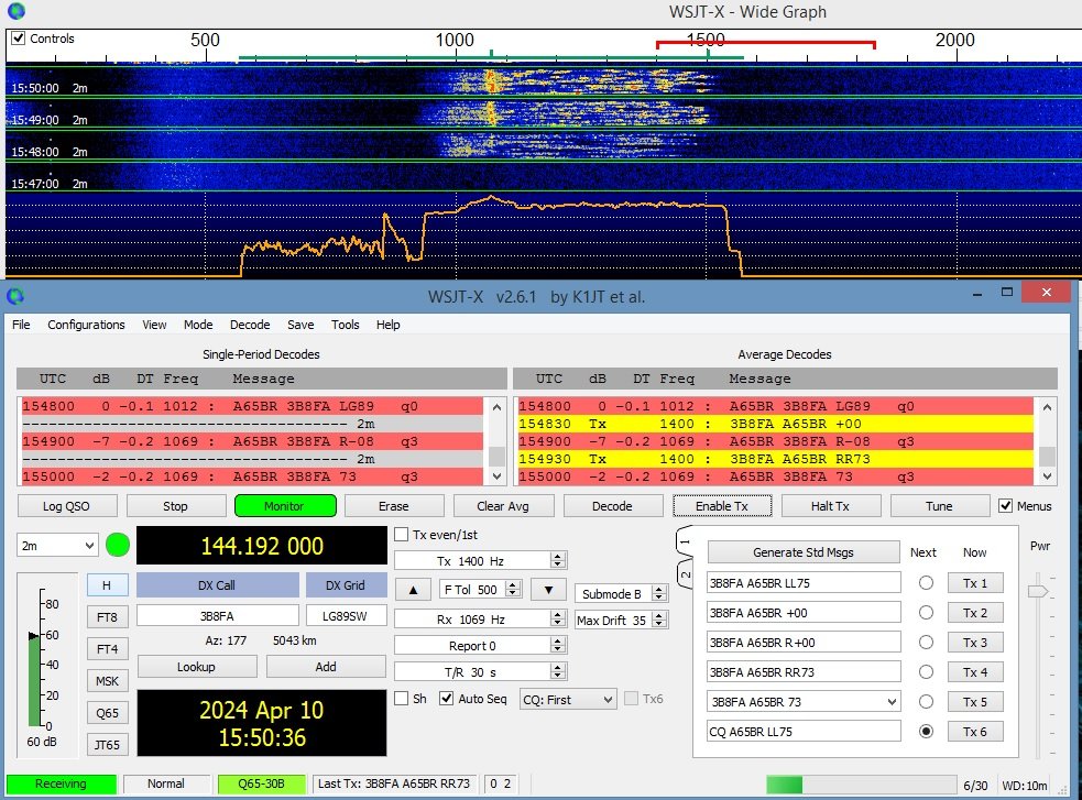 Daily TEP opening to FR/3B8 on 2m. Today 3B8FA vy strong up to +0dB #tep #144MHz #vhf #2M