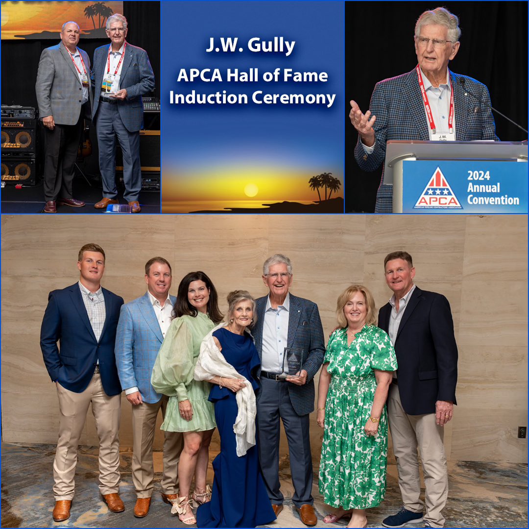In a touching ceremony to close the 47th Annual APCA Convention Tuesday night, the association inducted J.W. Gully, founder of Sunbelt Tractor & Equipment Co. & Sunbelt Equipment Marketing, Inc., into the APCA Hall of Fame.

#APCA #HallOfFame #ceremony #thankyou #pipelineindustry