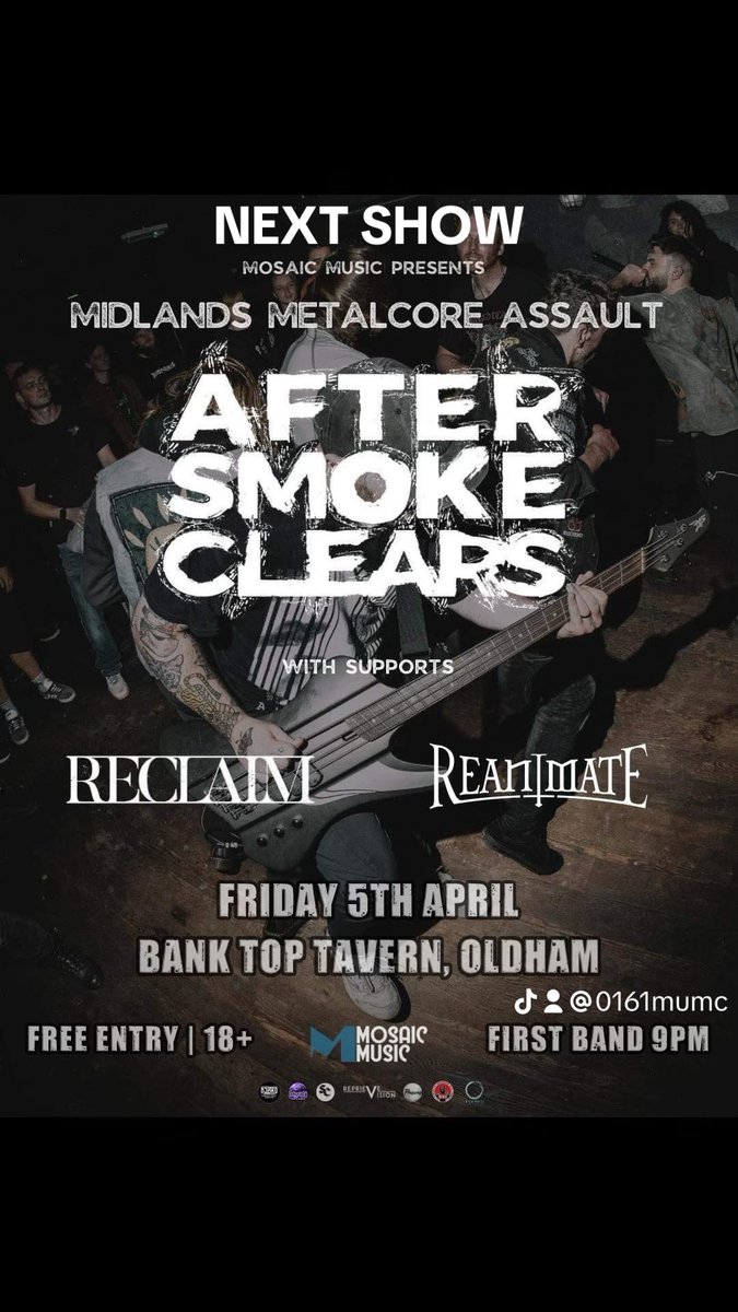 Absolutely cracking show last Friday at the @BankTopTavern Big love to @REANIMATE_UK Reclaim and After Smoke Clears.