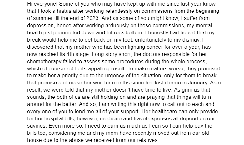 swankyjoops's tweet photo. It's been a long time coming but as I mentioned back then, here's the long awaited update from me. I hope to be spared some of your time on reading as it will mean very much to me https://t.co/Uu20FyZ298