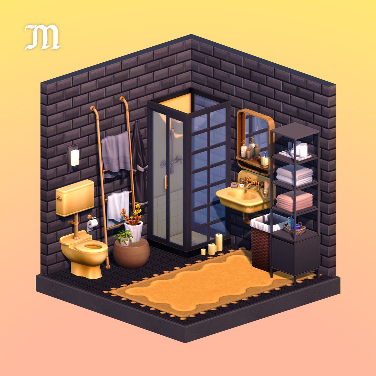 Rosa Bathroom items come in a variety of cute swatches🌞 Hope you've been enjoying this set! ✨Get the set for free at myshunosun.com #TheSims4 @TheSims #EApartner #ts4cc