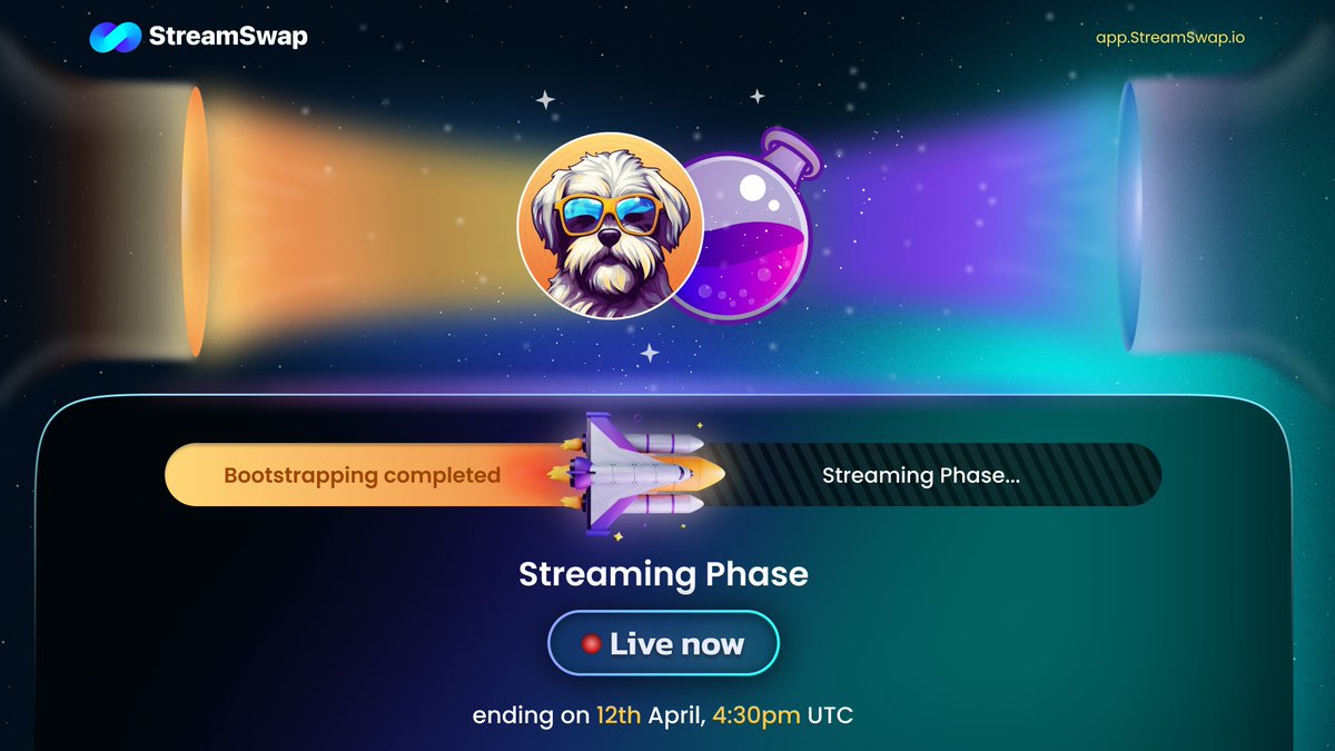 Streaming Phase of the $HAVA / $OSMO stream is now LIVE⚡️ 

⏰Ends at 12th April, 4:30 pm UTC

Participate/Subscribe to the stream👇
app.streamswap.io/stream/OSMO/10