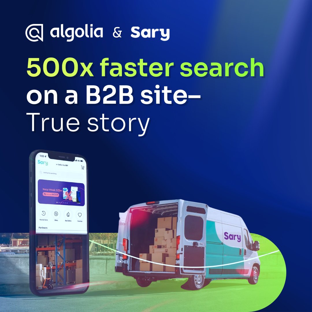 B2B marketplace, Sary technologies leveraged #AIsearch to boost performance and improve its ability to understand and serve its customers. The results? 📈 An uplift in CTR ✔️ 💰 More frequent purchases ✔️ ⚡ 500x faster search 🔎 speeds ✔️ Find out how: bit.ly/3UafZOl